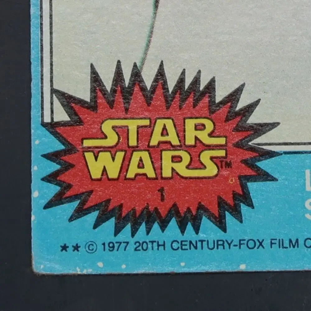 Topps Star Wars Trading Card Luke Skywalker #1 1977 Good Condition Vintage - Picture 5 of 10